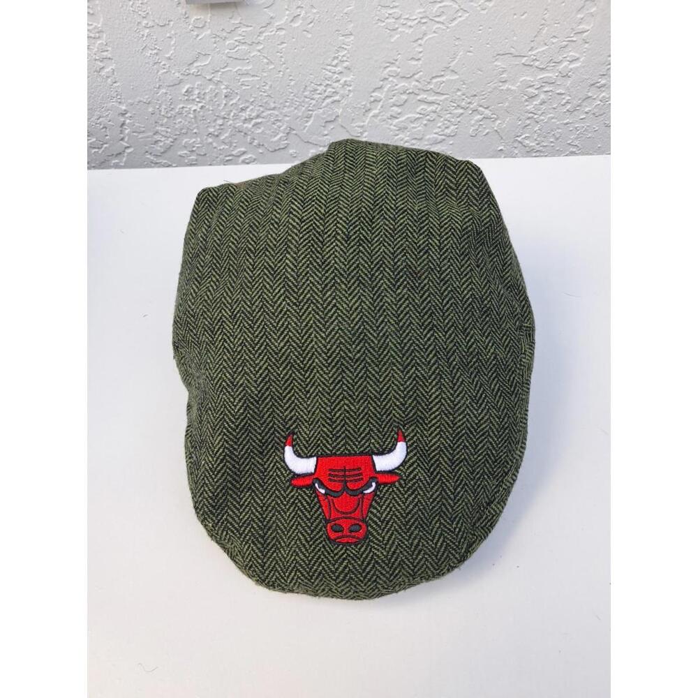 Chicago Bulls Newsboy Cap Irish Newsie Cabbie Green Herringbone Bud Light Promo
